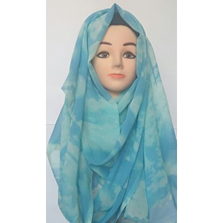 Sky Shade Georgette Hijab|Stole  